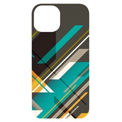 Material Design, Lines, Retro Abstract Art, Geometry Iphone 14 Black Uv Print Case by nateshop