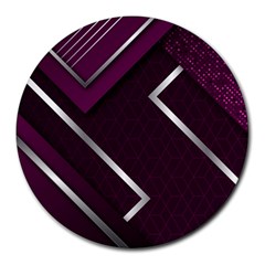 Purple Abstract Background, Luxury Purple Background Round Mousepad by nateshop