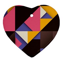 Retro Colorful Background, Geometric Abstraction Ornament (heart) by nateshop