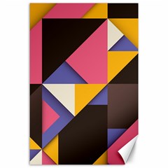 Retro Colorful Background, Geometric Abstraction Canvas 24  X 36  by nateshop