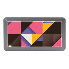 Retro Colorful Background, Geometric Abstraction Memory Card Reader (mini) by nateshop