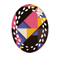 Retro Colorful Background, Geometric Abstraction Ornament (oval Filigree) by nateshop