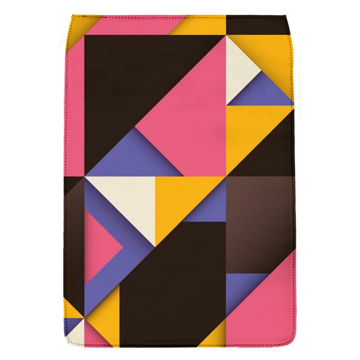 Retro Colorful Background, Geometric Abstraction Removable Flap Cover (S)