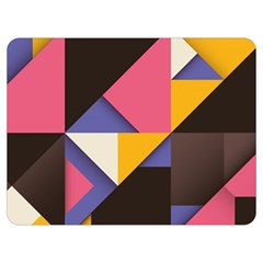 Retro Colorful Background, Geometric Abstraction Two Sides Premium Plush Fleece Blanket (extra Small) by nateshop