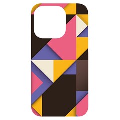 Retro Colorful Background, Geometric Abstraction Iphone 14 Pro Black Uv Print Case by nateshop