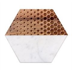 Honeycomb Hexagon Pattern Abstract Marble Wood Coaster (hexagon) 