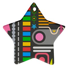 Pattern Geometric Abstract Colorful Arrows Lines Circles Triangles Ornament (star) by Grandong