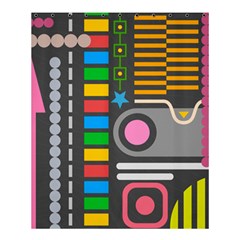 Pattern Geometric Abstract Colorful Arrows Lines Circles Triangles Shower Curtain 60  X 72  (medium)  by Grandong