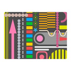 Pattern Geometric Abstract Colorful Arrows Lines Circles Triangles Two Sides Premium Plush Fleece Blanket (mini) by Grandong