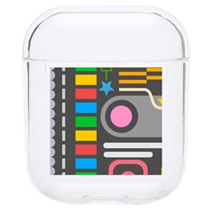 Pattern Geometric Abstract Colorful Arrows Lines Circles Triangles Hard Pc Airpods 1/2 Case by Grandong