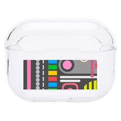 Pattern Geometric Abstract Colorful Arrows Lines Circles Triangles Hard Pc Airpods Pro Case by Grandong