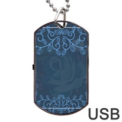 Floral Digital Dog Tag Usb Flash (one Side) by Grandong