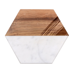 Abstract, Lines Marble Wood Coaster (hexagon) 