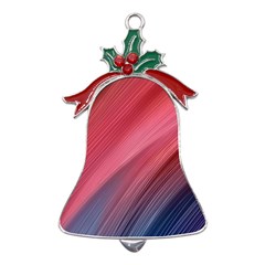 Abstract, Lines Metal Holly Leaf Bell Ornament