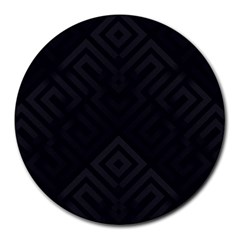 Black Pattern, Black, Pattern Round Mousepad