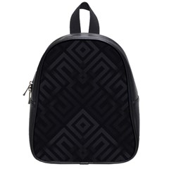 Black Pattern, Black, Pattern School Bag (small)