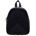 Black Pattern, Black, Pattern School Bag (Small) Front