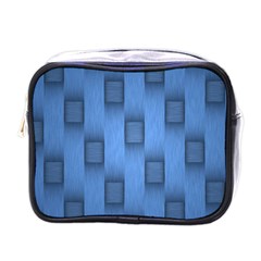 Blue Pattern Texture Mini Toiletries Bag (one Side) by nateshop