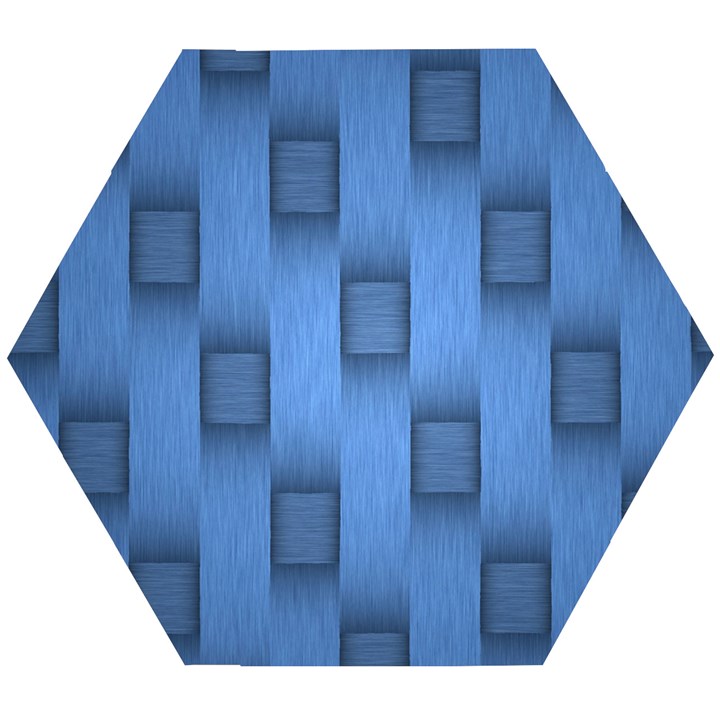 Blue Pattern Texture Wooden Puzzle Hexagon
