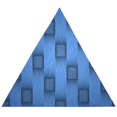 Blue Pattern Texture Wooden Puzzle Triangle by nateshop