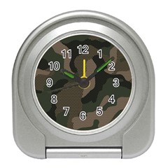 Camo, Abstract, Beige, Black, Brown Military, Mixed, Olive Travel Alarm Clock by nateshop