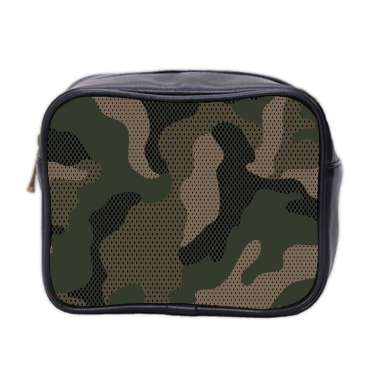 Camo, Abstract, Beige, Black, Brown Military, Mixed, Olive Mini Toiletries Bag (Two Sides)