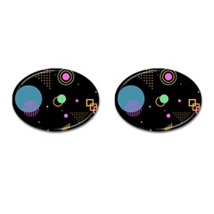 Colartive, Aesthetic, Amoled, Black, Colorful, Desenho Cufflinks (oval) by nateshop