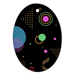 Colartive, Aesthetic, Amoled, Black, Colorful, Desenho Oval Ornament (two Sides)