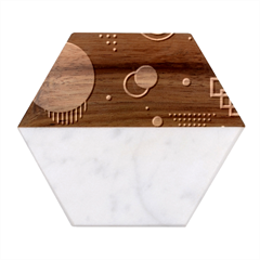 Colartive, Aesthetic, Amoled, Black, Colorful, Desenho Marble Wood Coaster (hexagon) 