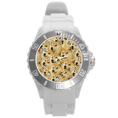 Doge, Memes, Pattern Round Plastic Sport Watch (L)