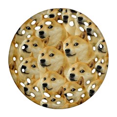 Doge, Memes, Pattern Round Filigree Ornament (two Sides) by nateshop