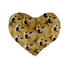 Doge, Memes, Pattern Standard 16  Premium Heart Shape Cushions