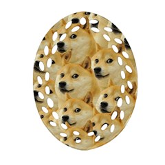 Doge, Memes, Pattern Oval Filigree Ornament (two Sides) by nateshop