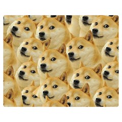 Doge, Memes, Pattern Premium Plush Fleece Blanket (Medium)