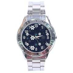 Flowers Pattern , Pattern, Flowers, Texture Stainless Steel Analogue Watch by nateshop
