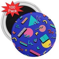 Geometric Shapes Material Design, Lollipop, Lines 3  Magnets (100 Pack) by nateshop