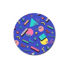Geometric Shapes Material Design, Lollipop, Lines Magnet 3  (round) by nateshop