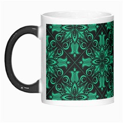 Green Damask Pattern Vintage Floral Pattern, Green Vintage Morph Mug by nateshop