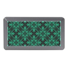 Green Damask Pattern Vintage Floral Pattern, Green Vintage Memory Card Reader (mini) by nateshop