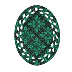 Green Damask Pattern Vintage Floral Pattern, Green Vintage Ornament (oval Filigree) by nateshop