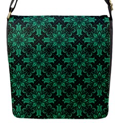 Green Damask Pattern Vintage Floral Pattern, Green Vintage Flap Closure Messenger Bag (s) by nateshop