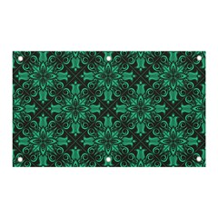 Green Damask Pattern Vintage Floral Pattern, Green Vintage Banner And Sign 5  X 3  by nateshop