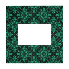 Green Damask Pattern Vintage Floral Pattern, Green Vintage White Box Photo Frame 4  X 6  by nateshop