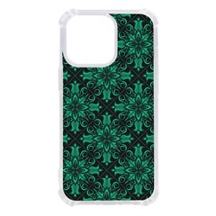 Green Damask Pattern Vintage Floral Pattern, Green Vintage Iphone 13 Pro Tpu Uv Print Case by nateshop