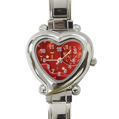 Holiday, Chinese New Year, Heart Italian Charm Watch by nateshop