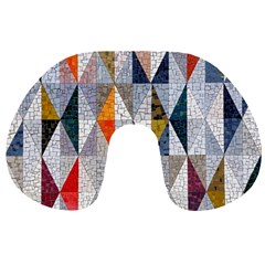 Mosaic, Colorful, Rhombuses, Pattern, Geometry Travel Neck Pillow by nateshop