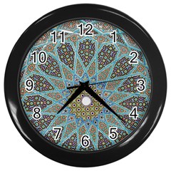 Tile, Geometry, Pattern, Points, Abstraction Wall Clock (black)