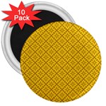 Yellow Floral Pattern Vintage Pattern, Yellow Background 3  Magnets (10 pack)  Front