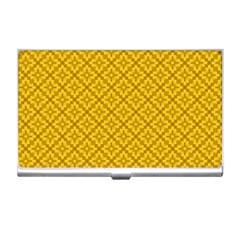 Yellow Floral Pattern Vintage Pattern, Yellow Background Business Card Holder by nateshop