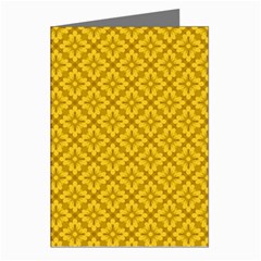 Yellow Floral Pattern Vintage Pattern, Yellow Background Greeting Cards (pkg Of 8) by nateshop